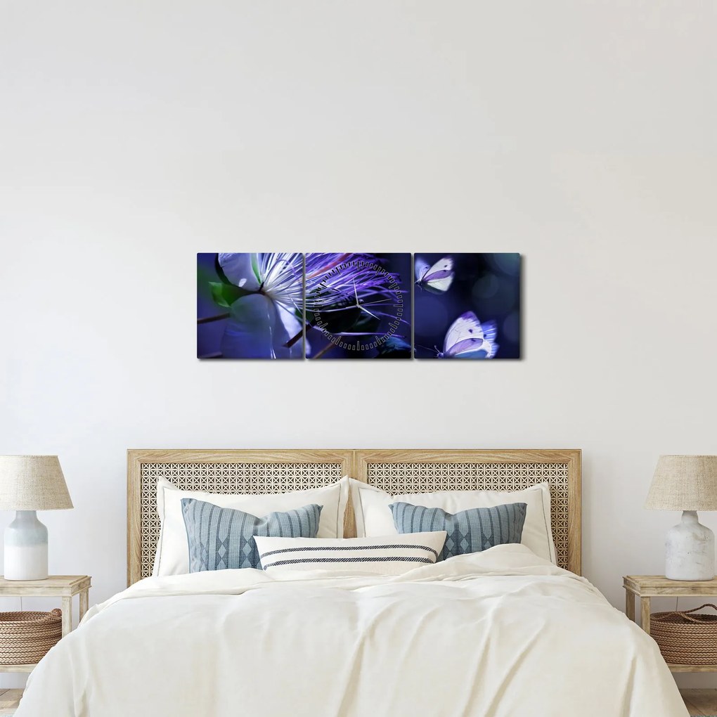 Tablou - Floare tropicală (cu ceas) (90x30 cm)