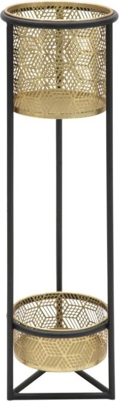 Jardiniera, Suport cu 2 vase metalice pentru flori DOPPIO H-80cm