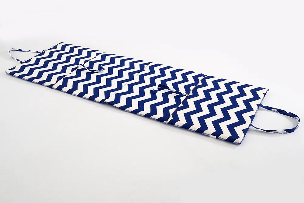 Sezlong de plaja VLNKY 137x49 cm, albastru-alb