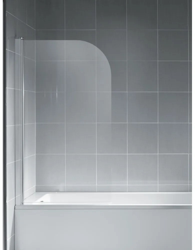 Paravan cada, 80x140 cm, silver bright   sticla transparenta