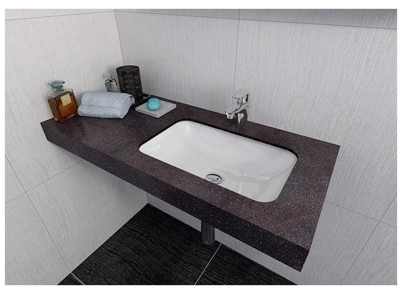 Chiuvetă albă din compozit mineral 55x36 cm Japura – Sapho