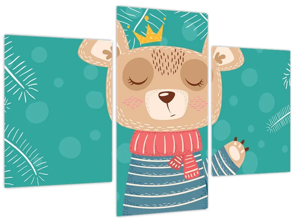 Tablou - Ursulețul fluturând labuța (90x60 cm)