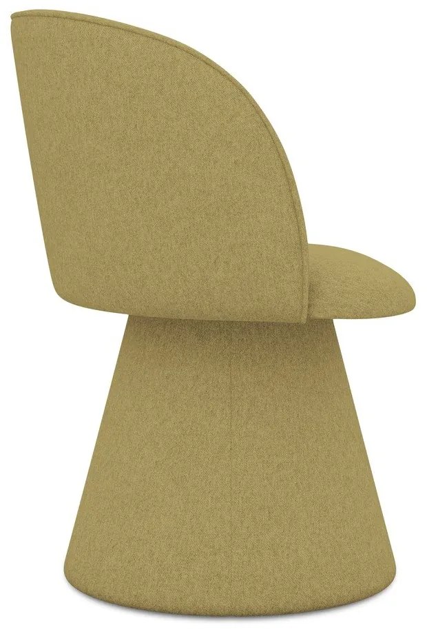 Scaun de sufragerie galben muștar tapițat Maia – Makamii