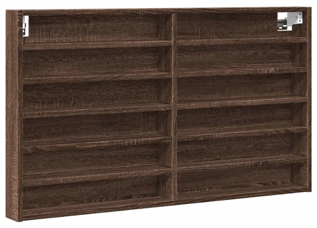 847946 vidaXL Dulap cu vitrină, stejar maro, 100x8,5x58 cm, lemn prelucrat