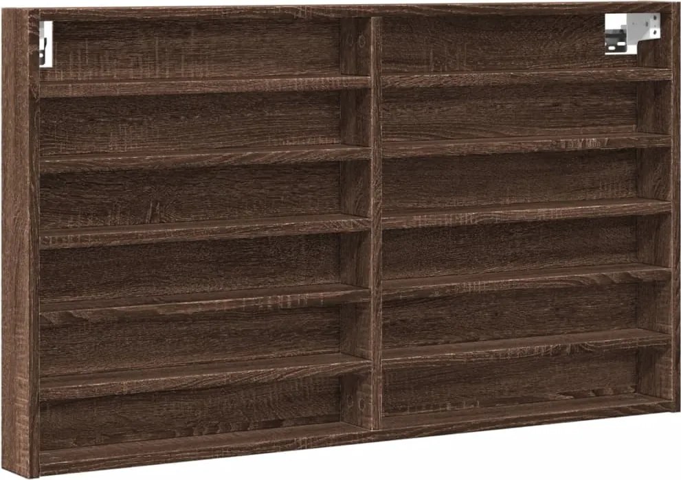 vidaXL Dulap cu vitrină, stejar maro, 100x8,5x58 cm, lemn prelucrat