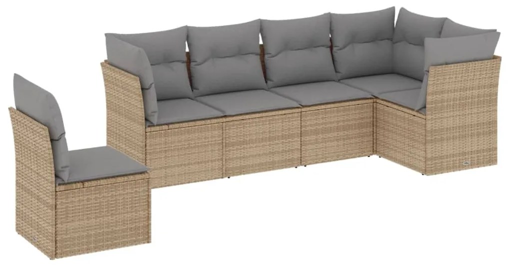 vidaXL Set canapele de grădină cu perne, 6 piese, bej, poliratan