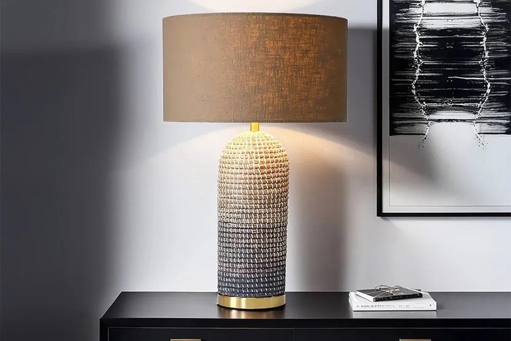 Lampa de masa lucrata manual, Iarba de mare, ZEA 60cm A-46650 VC
