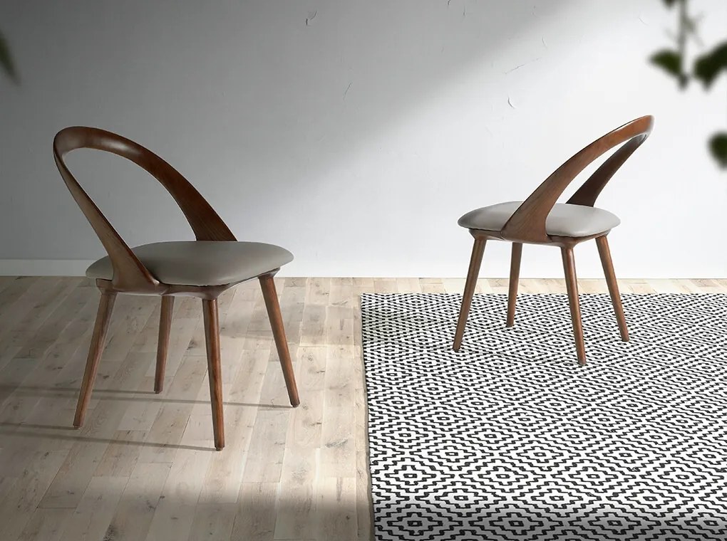 Scaun elegant design italian Banker AC-CH1512-NOGAL