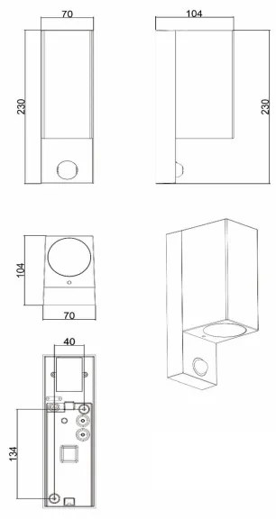 Corp de iluminat de exterior cu senzor Lucide 69802/02/30 ZARO 2xGU10/7W/230V IP65 negru