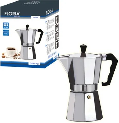 Cafetiera Espresso Floria ZLN2485, 3 cesti, 150 ml, O8 cm, aluminiu, Argintiu
