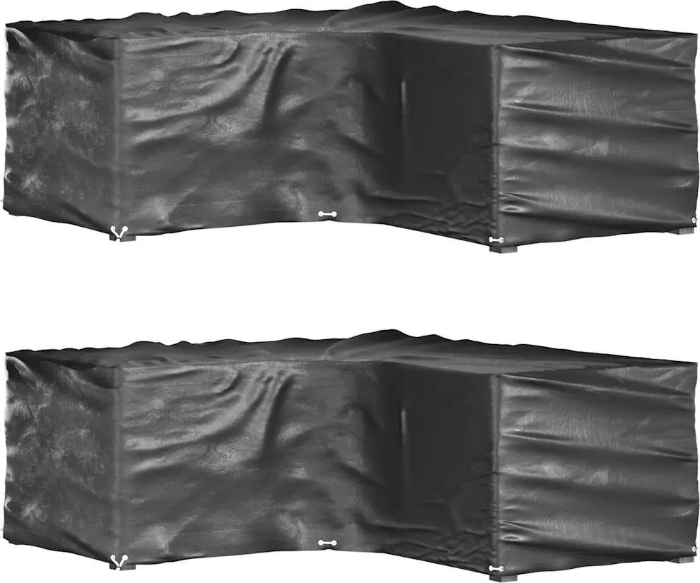 vidaXL Huse mobilier grădină formă L, 2 buc, 16 ocheți, 215x215x70 cm