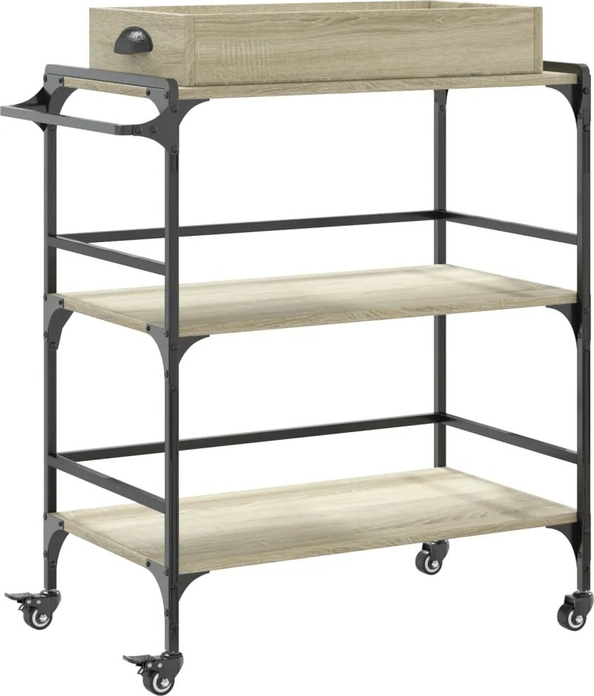 vidaXL Cărucior de bucătărie stejar sonoma81,5x41x92,5cm lemn prelucrat