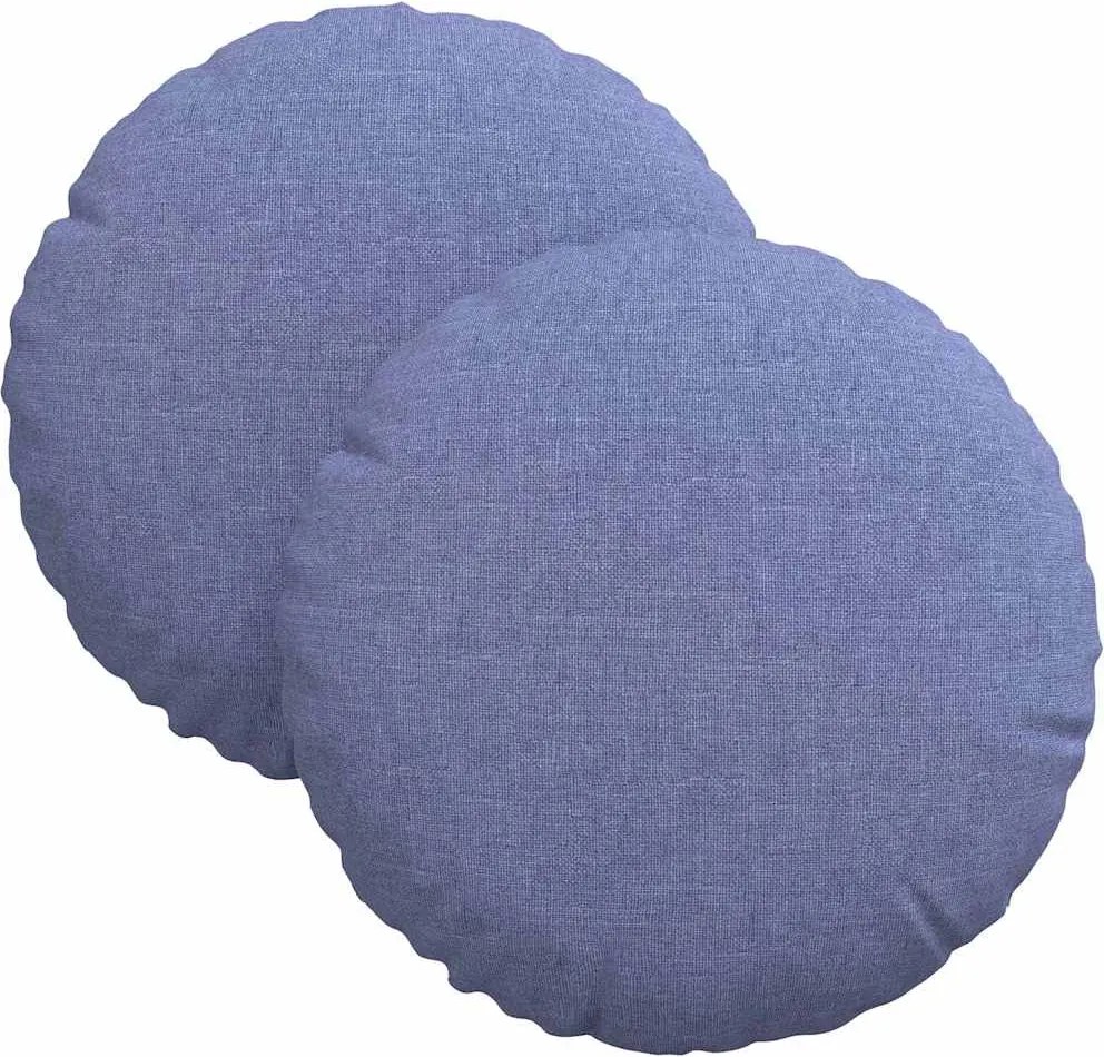 vidaXL Perne de Șezut 2 pcs Albastru Jeans Ø30 x 13 cm țesătură