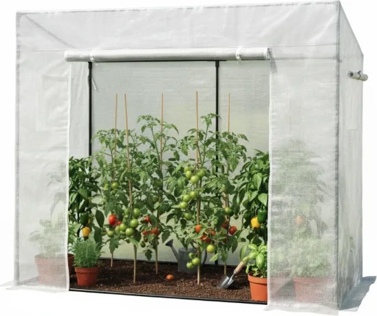 Foaie albă de roșii pentru grădină 200 x 77 x 168 cm