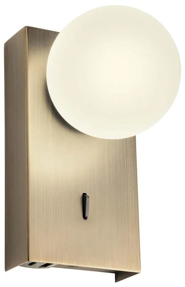 Redo 01-4658 - Aplică de perete LED NORMA LED/5W/230V CRI 90 USB bronz