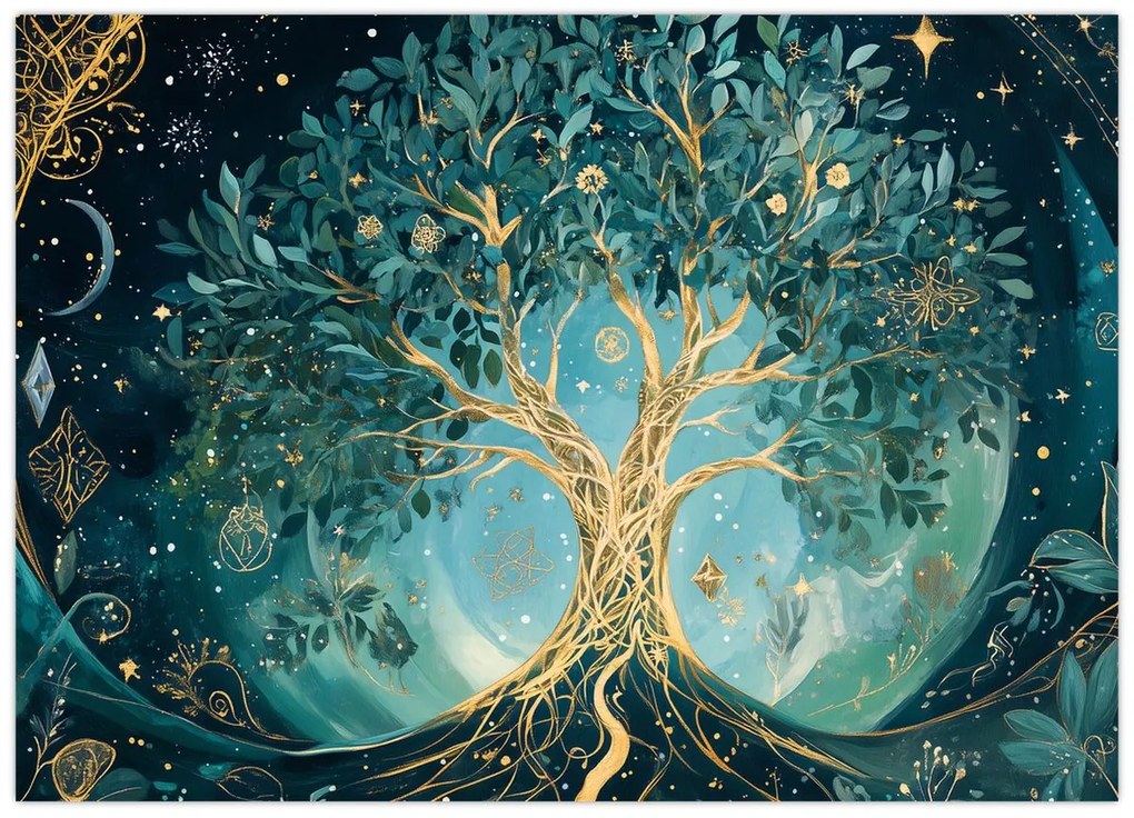 Tablou – Arborele vieții în univers (70x50 cm)