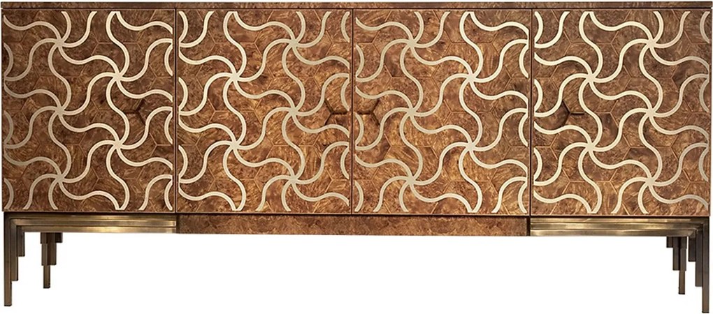Comodă lemn masiv Alhambra, 208 × 50 × 90 cm