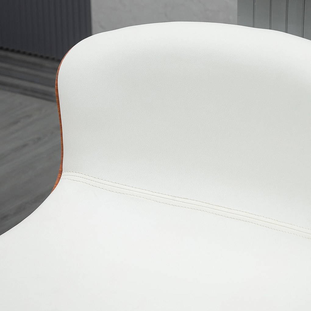HOMCOM Set de 2 Taburet de Bar Design Contemporan Înălțime scaun reglabilă 64-85 cm rotativ 360° acoperire sintetică Crem Imitație Lemn | Aosom Romania