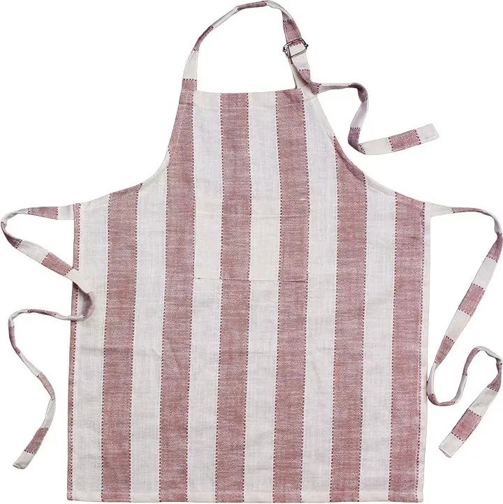 Șorț de copii din bumbac organic roz, „Ida Stripe”