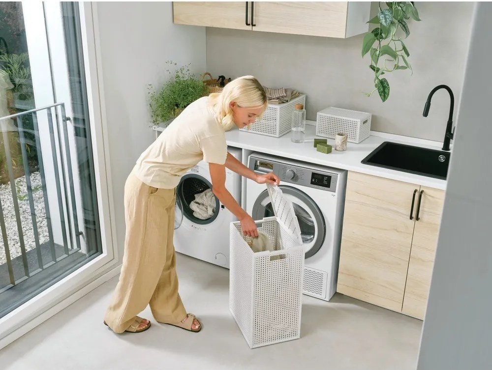 Coș de rufe crem din plastic reciclat 60 l Kaya – Curver