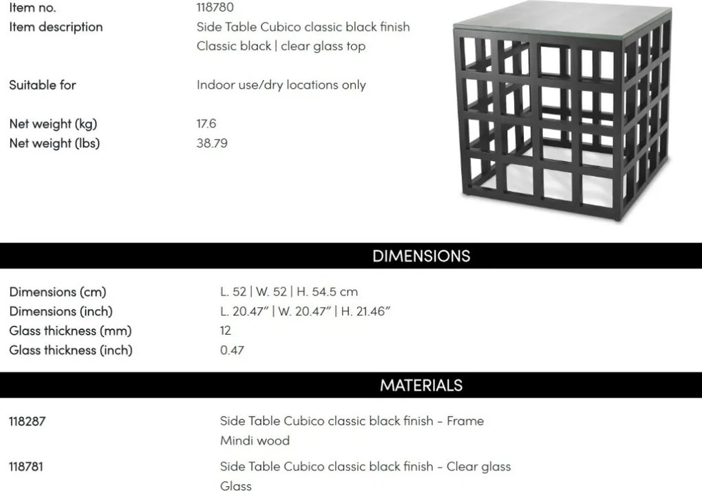 Masuta auxiliara design LUX Cubico