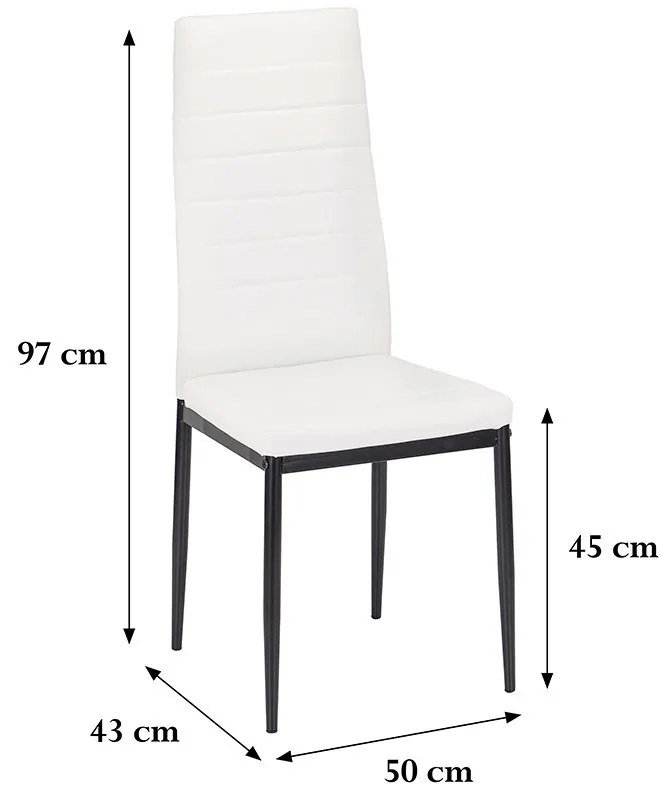 Midland 4+1 set de sufragerie alb-negru