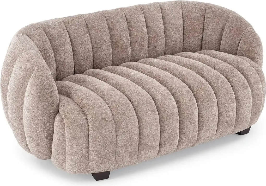 Canapea FRASER XL, bej deschis, stofa plusata, 140x80x70 cm