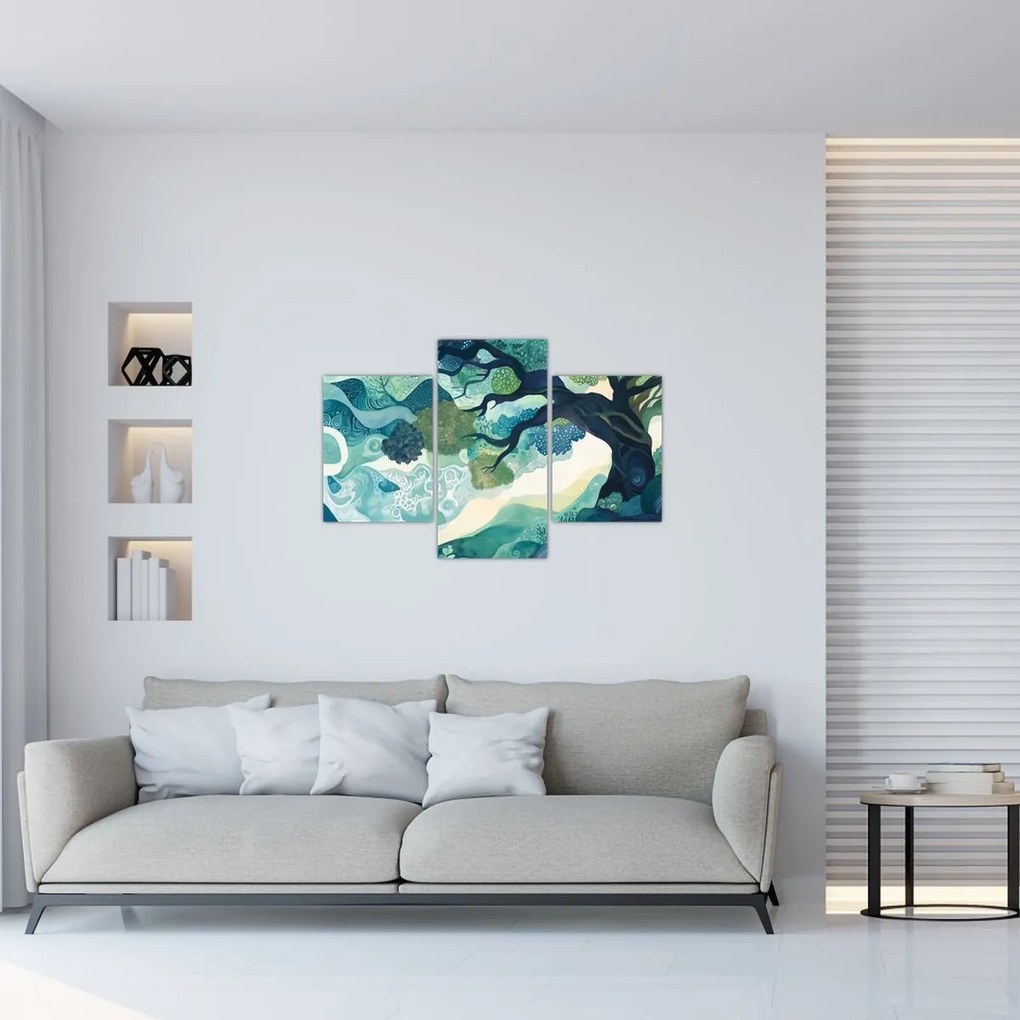 Tablou – Coroană verde a arborelui vieții (90x60 cm)
