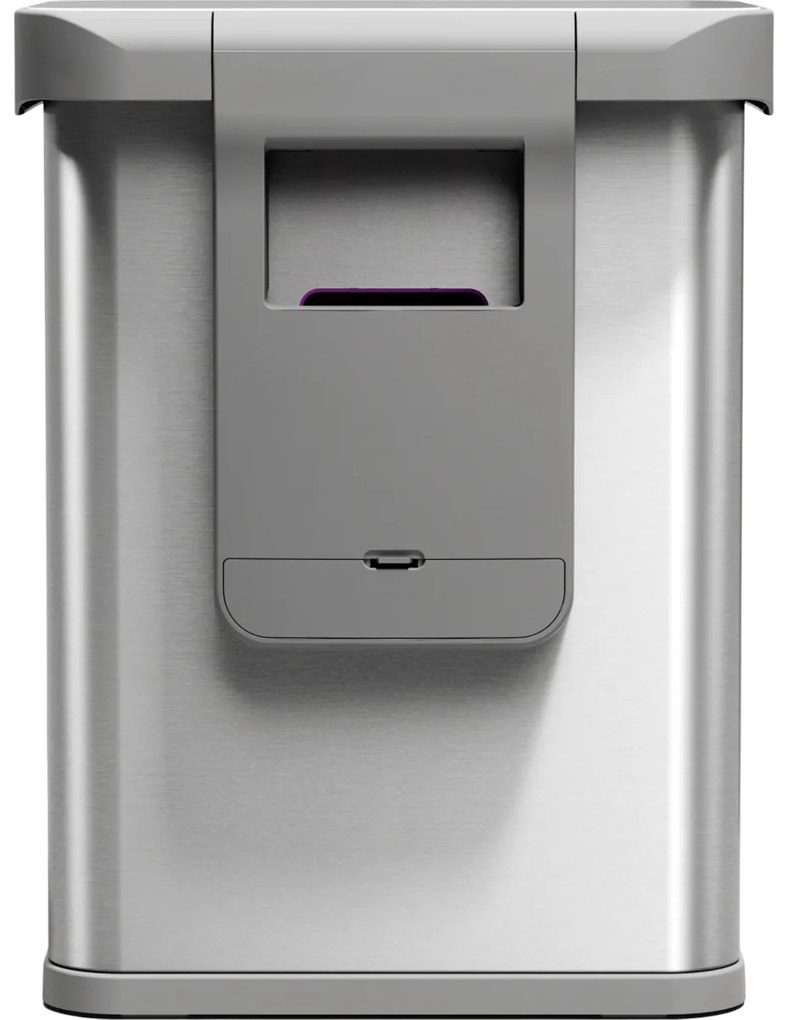 Coș de gunoi fără atingere Simplehuman cu senzorvocal 58 l, oțel inoxidabil mat