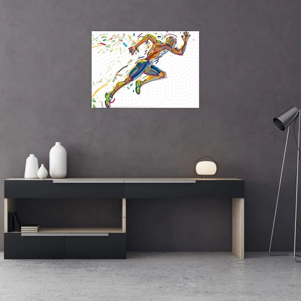 Tablou pe sticlă - Atlet (70x50 cm)
