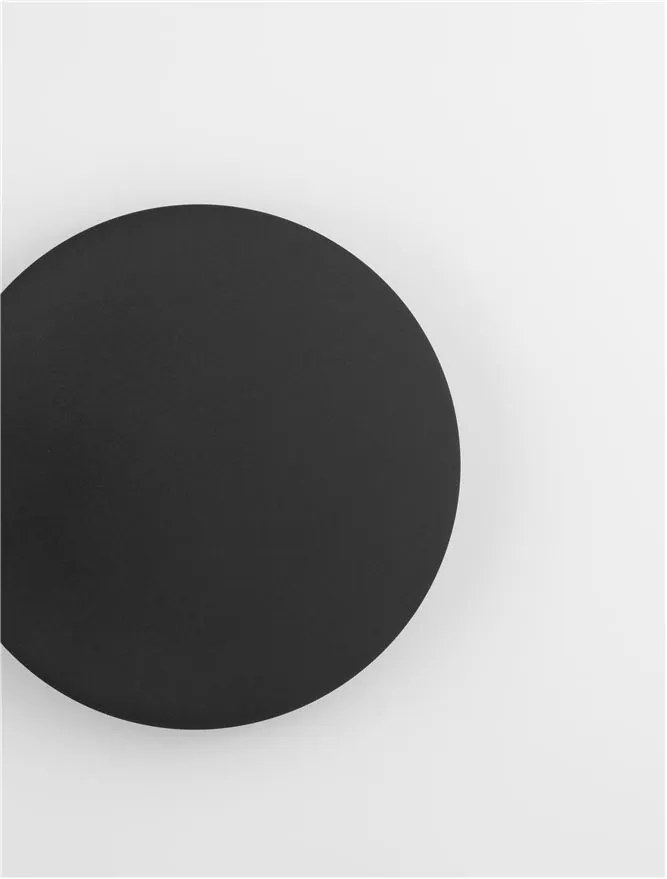Aplica LED de perete design ambiental CYRCLE 22cm negru