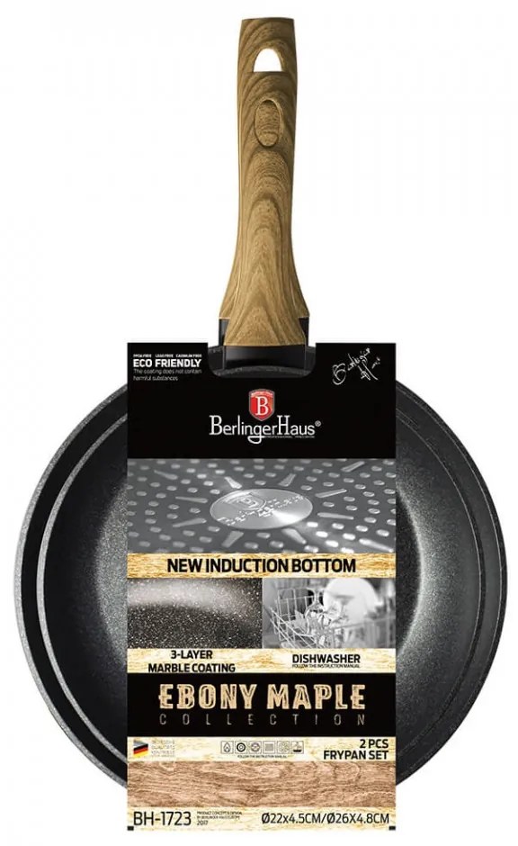 Set tigai marmorate (2 piese) din aluminiu forjat Ebony Maple Collection Berlinger Haus BH 1723