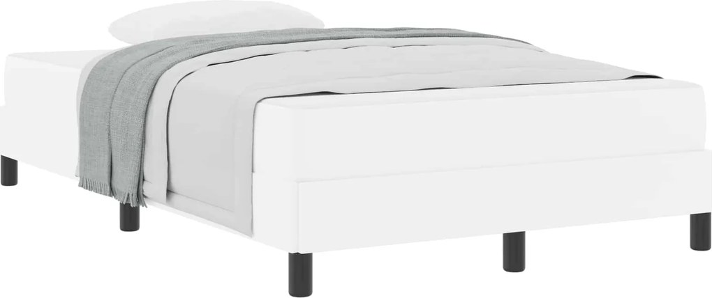 vidaXL Cadru de pat cu saltea Alb pur 120 x 190 cm țesătură