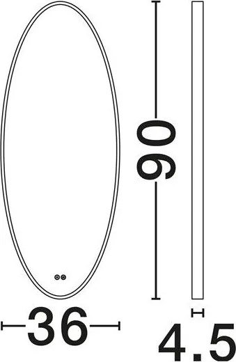 Oglinda cu iluminat LED pentru baie IP44 RILO 36x90cm