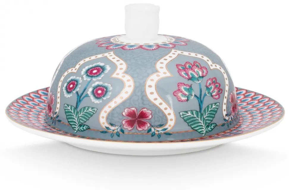 Untieră, porțelan, colecția Flower Festival, Pip Studio, 17x8cm, bleu