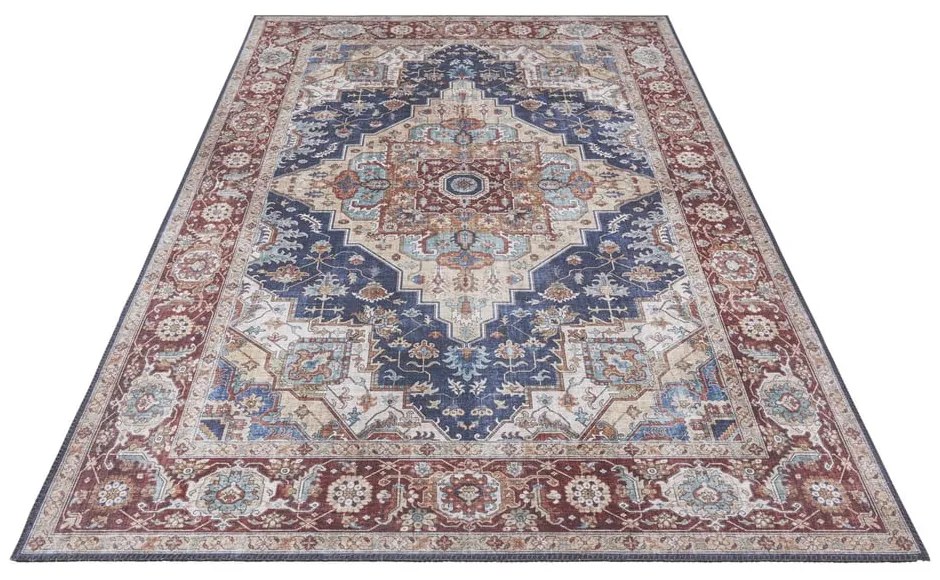 Covor Nouristan Sylla, 200 x 290 cm, roșu - albastru închis