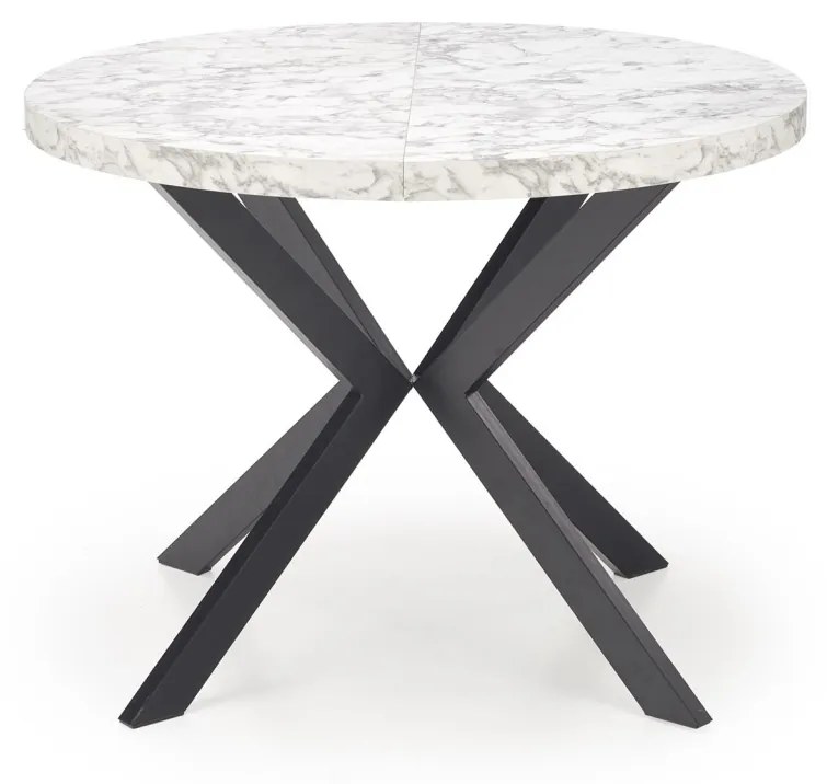 Masa extensibila Peroni marmura alba/negru - L100-250 cm