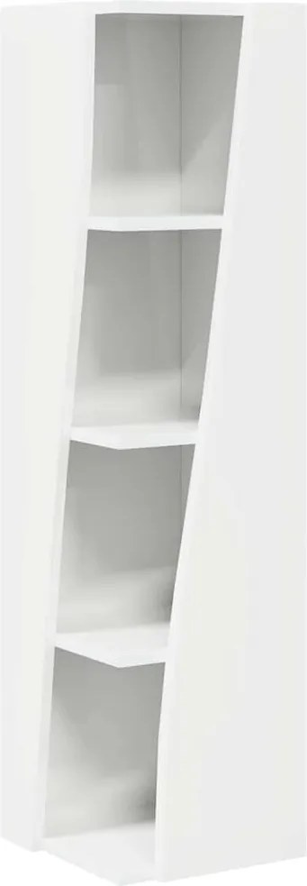 vidaXL Dulap de colț Alb lucios 27,5x27x102cm Lemn compozit
