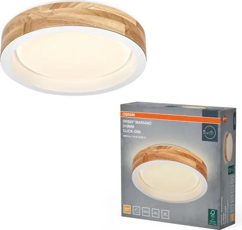 Osram -LED Plafonieră dimabilă MARIANO LED/16W/230V diam. 31 cm stejar/alb