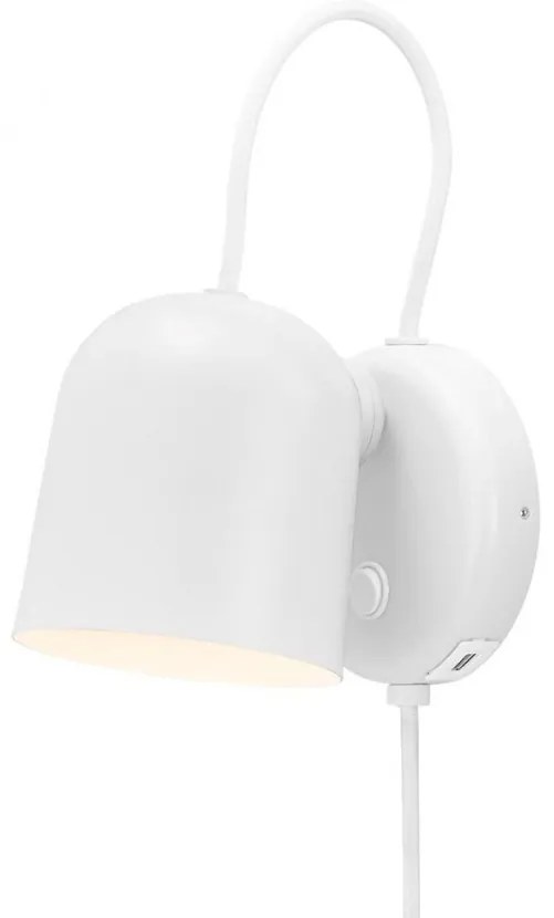 Aplica de perete, cu mufa usb, design modern Angle alb 2120601001 NL