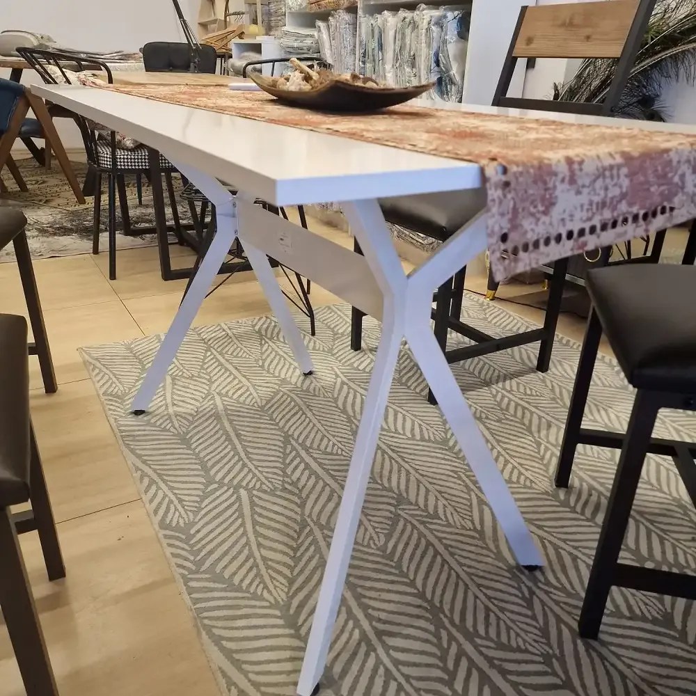 Masa bucatarie Agatha, alb-negru,120 cm