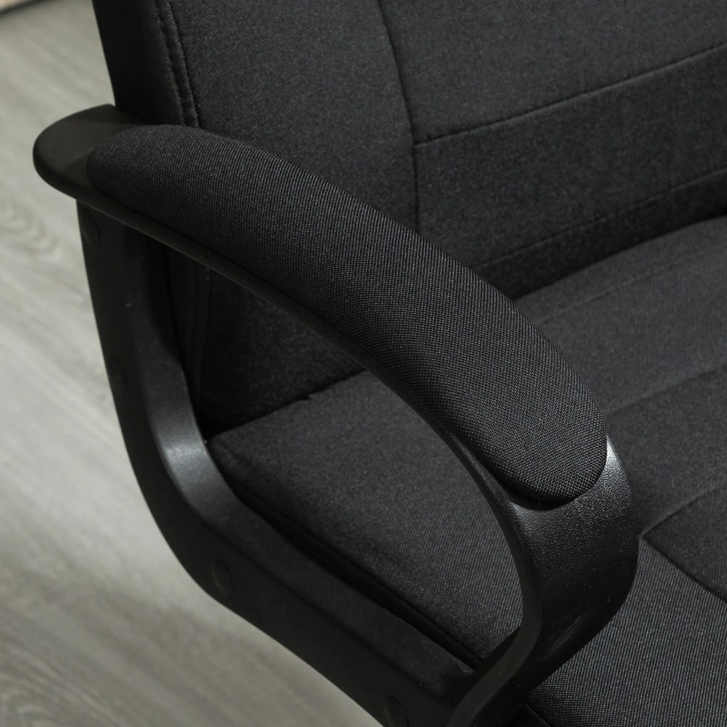 Vinsetto Scaun de Birou Ergonomic, Basculant și Captusit cu Înălțime Reglabilă, 62x76x110-119 cm, Negru | Aosom Romania