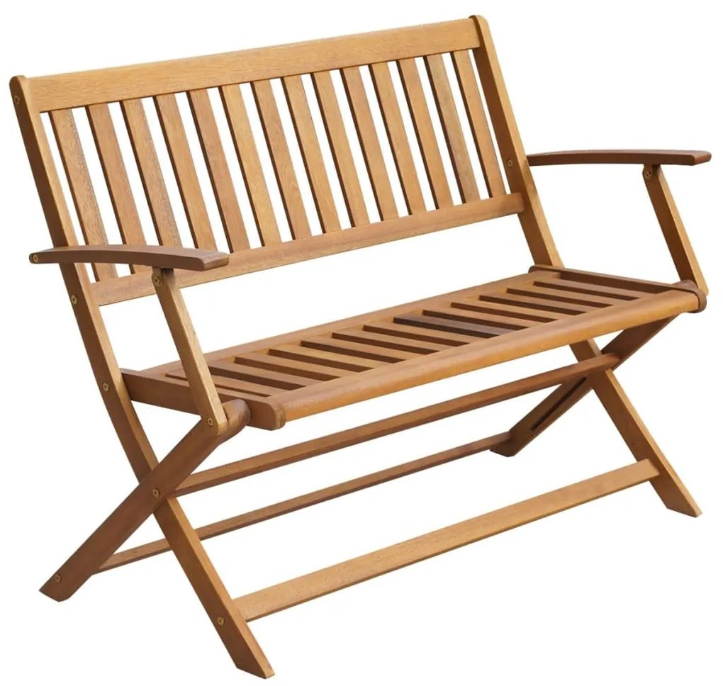 Banca de gradina cu perna, 120 cm, lemn masiv de acacia