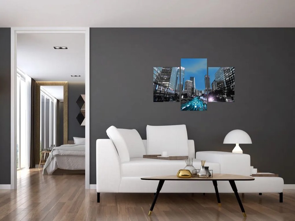Tablou cu oraș nocturn (90x60 cm)