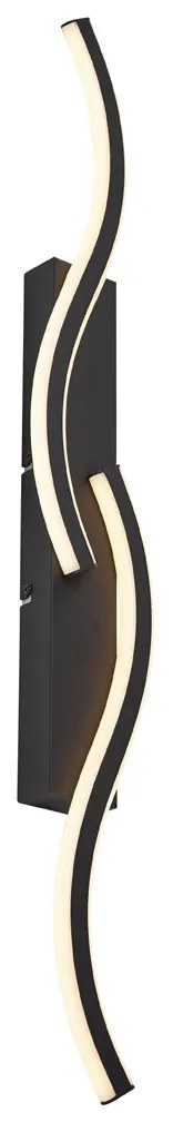 Lampă de perete de design neagră cu 2 lumini, cu 3 trepte de intensitate - Bummy