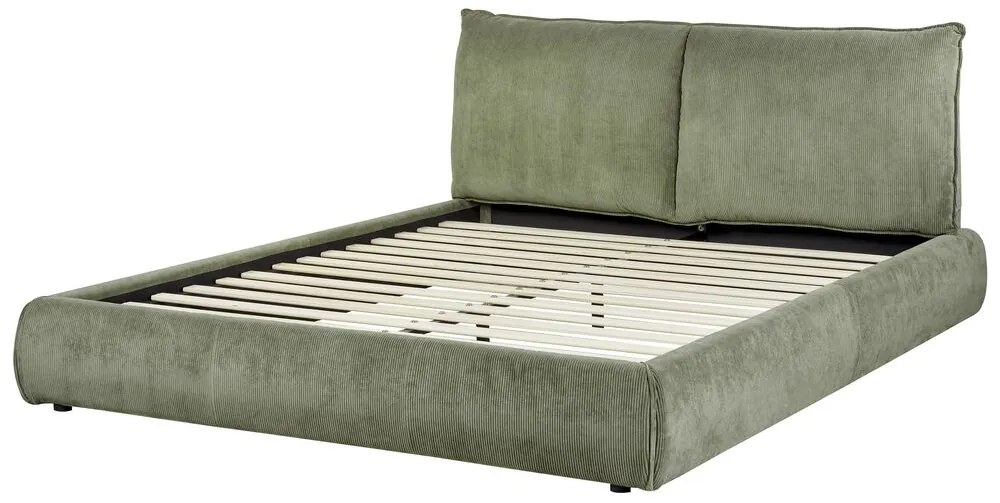 Pat matrimonial 160 cm Vetiver (verde) (cu somieră). 1076463