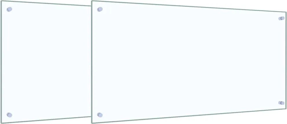 vidaXL Panou de bucătărie 2 pcs Transparent 100 x 50 cm