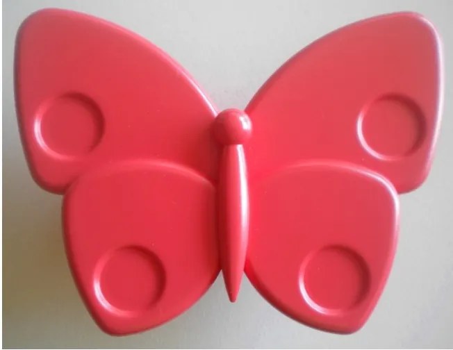 Buton plastic Fluture Rosu