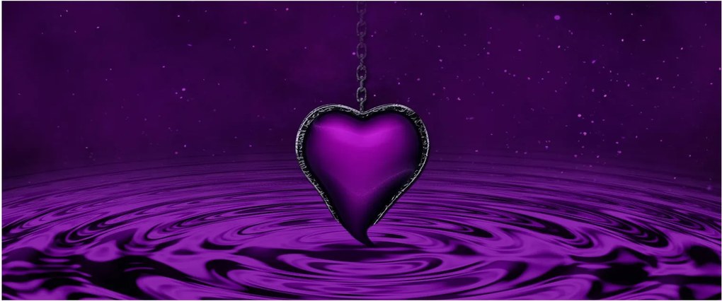 Tablou ci inima violetă (120x50 cm)