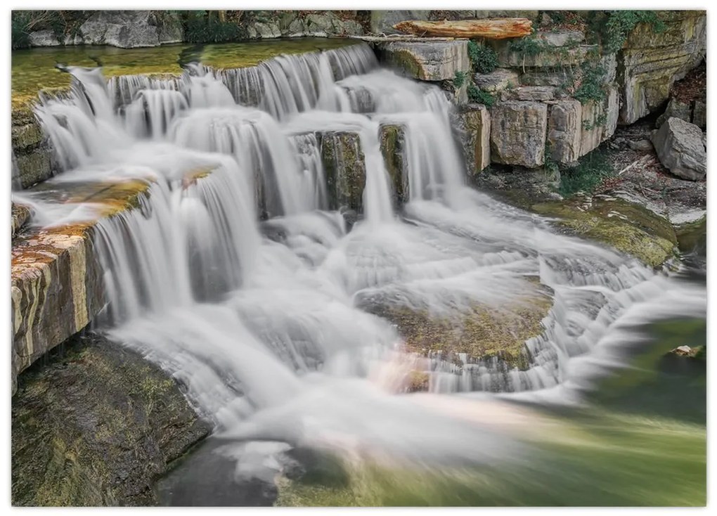 Tablou pe sticlă cu cascade (70x50 cm)